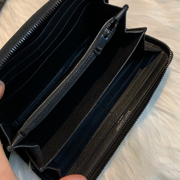 Saint Laurent Classic Monogram Zip Around Wallet Leather - Picture 8 of 17